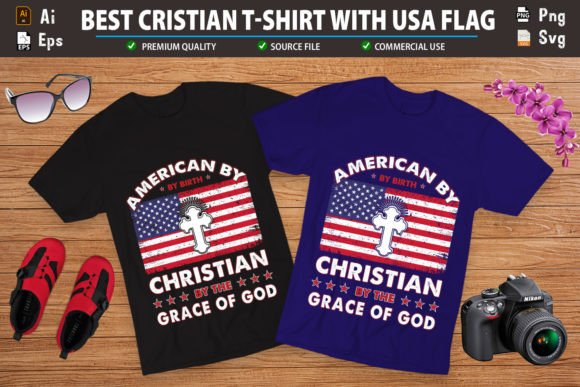 American by Birth T-shirt Design