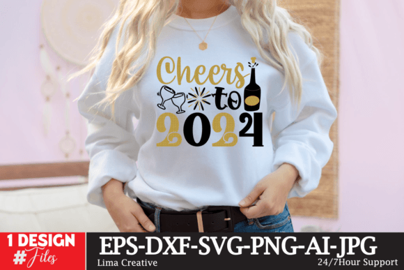 Cheers to 2024 SVG Cut File T-Shirt Designs