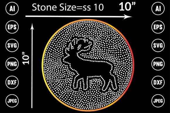 Deer Rhinestone Design for T-Shirt Designs