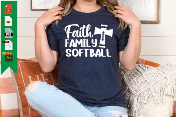 Faith Family Softball T-Shirt Designs