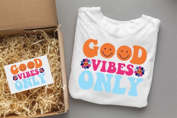 Good Vibes Only Motivational Groovy Svg T-Shirt Designs