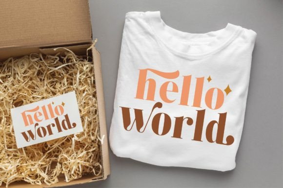 Hello World Groovy Svg Design T-Shirt Designs