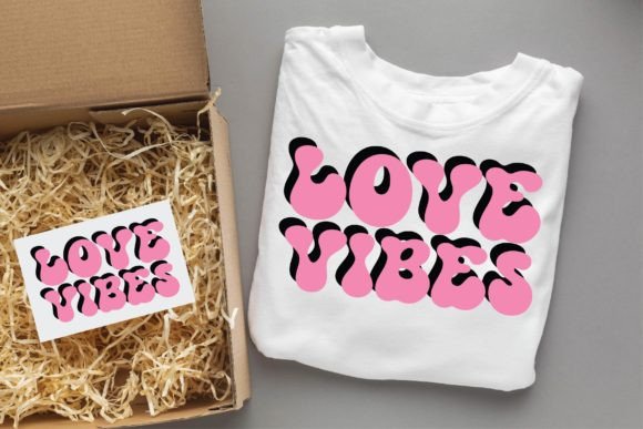 Love Vibes Valentine Groovy Svg Design for T-Shirt Designs