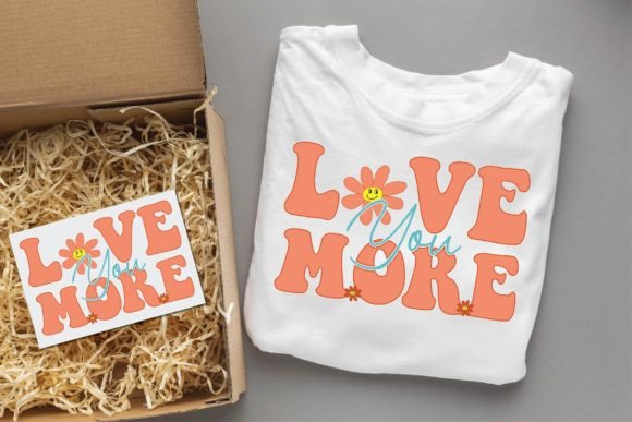 Love You More Valentine Groovy Svg
