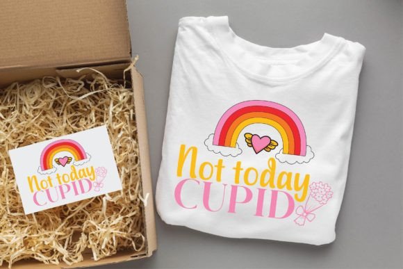 Not Today Cupid Valentine Groovy Svg T-Shirt Designs