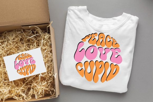 Peace Love Cupid Valentine Groovy Svg T-Shirt Designs