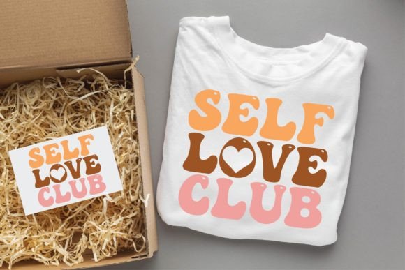 Self Love Club Valentine Groovy Design T-Shirt Designs