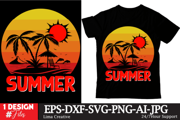 Summer Retro T-shirt Design for T-Shirt Designs