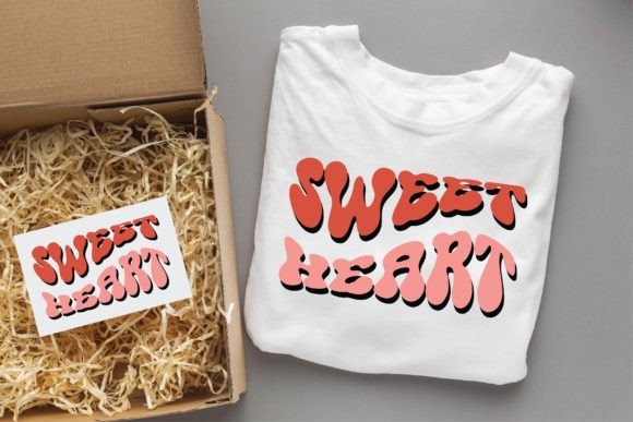 Sweet Heart 2 Valentine Groovy Svg for T-Shirt Designs
