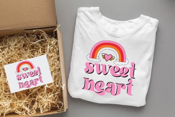 Sweet Heart Valentine Groovy Svg Design for T-Shirt Designs