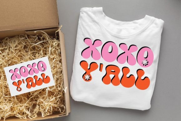Xoxo Y’all Valentine Groovy Svg Design
